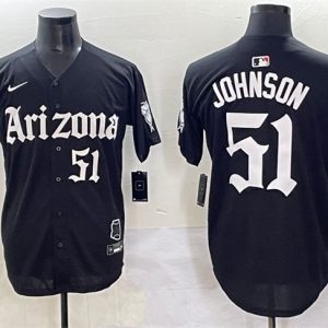 Arizona Diamondbacks #51 Randy Johnson Black 'Gothic Desert Fang Edition' Vapor Premier Limited Stitched Jersey