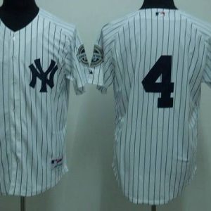 Yankees #4 Lou Gehrig Stitched White Jersey