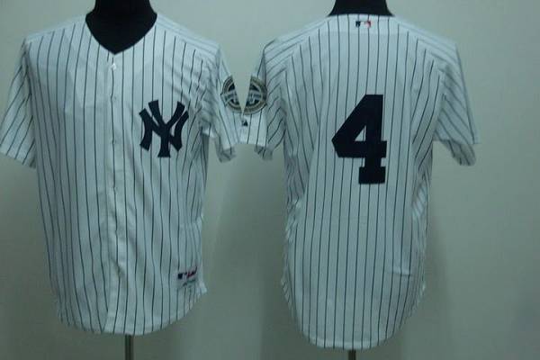 Yankees #4 Lou Gehrig Stitched White Jersey