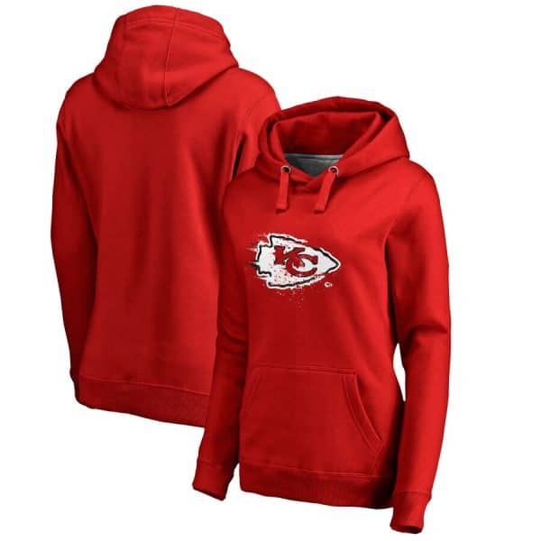 Kansas City Chiefs Red Splatter Logo Pullover Hoodie(Run Small)