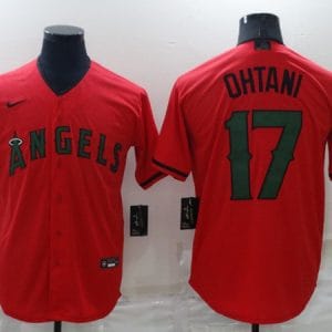 Los Angeles Angels #17 Shohei Ohtani Red Memorial Day Cool Base Stitched Jersey
