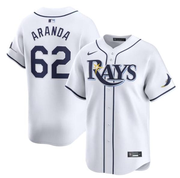 Tampa Bay Rays #62 Jonathan Aranda White Home Limited Stitched Jersey