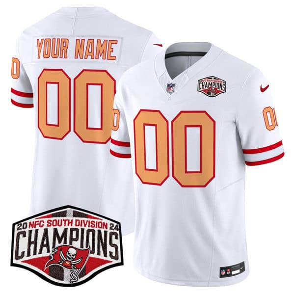 Tampa Bay Buccaneers Custom White F.U.S.E. 2024 NFC South Champions Limited Stitched Jersey