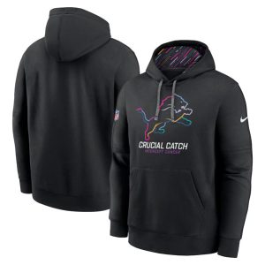 Detroit Lions Black 2024 Crucial Catch Club Pullover Hoodie
