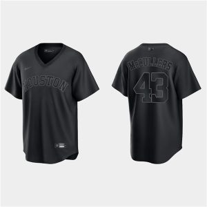 Houston Astros #43 Lance McCullers Black Pitch Black Fashion Replica Stitched Jersey