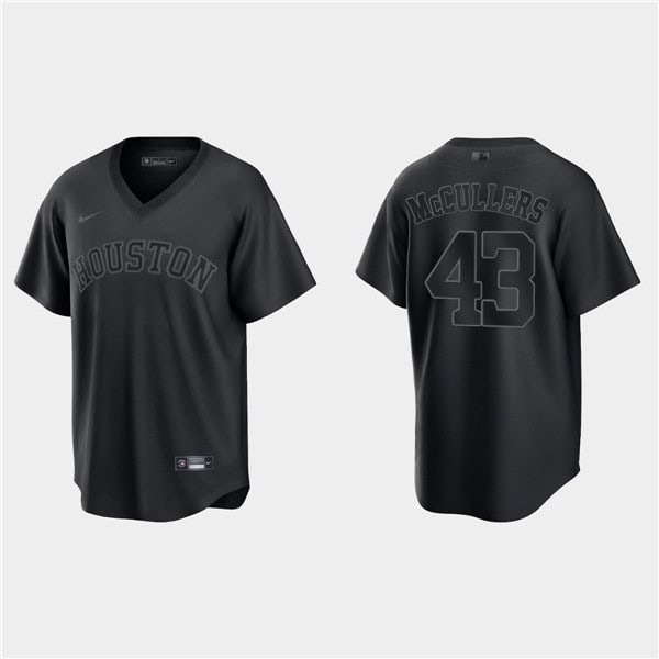 Houston Astros #43 Lance McCullers Black Pitch Black Fashion Replica Stitched Jersey
