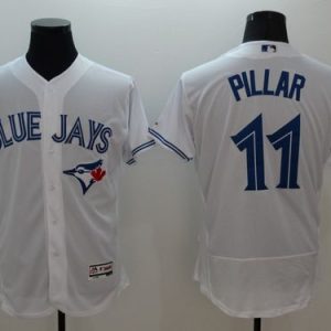 Blue Jays #11 Kevin Pillar White Flexbase Authentic Collection Stitched Jersey