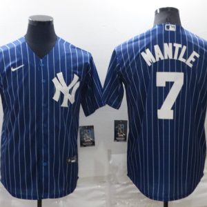 New York Yankees #7 Mickey Mantle Navy Cool Base Stitched Jersey