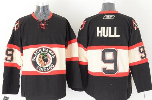 Blackhawks #9 Bobby Hull Black New Third Stitched Jersey
