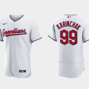 Cleveland Guardians #99 James Karinchak White Flex Base Stitched Jersey