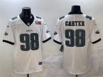 Philadelphia Eagles #98 Jalen Carter White 2025 Super Bowl LIX Patch New Vapor Untouchable Limited Stitched Jersey