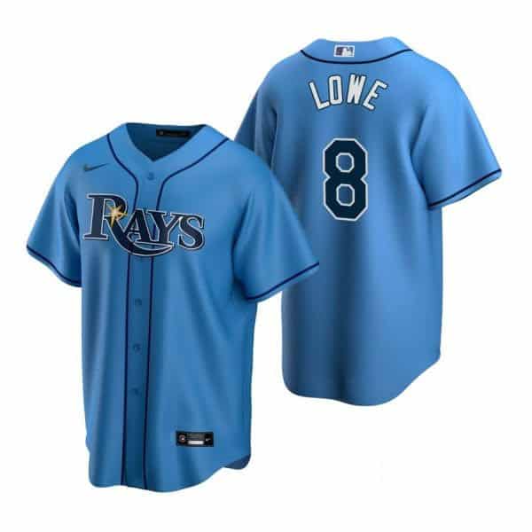 Tampa Bay Rays #8 Brandon Lowe Light Blue Cool Base Stitched Jersey