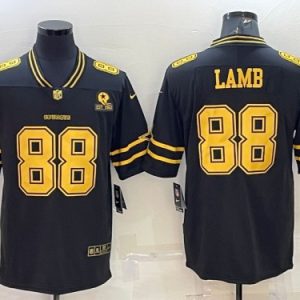 Dallas Cowboys #88 CeeDee Lamb Black Gold Edition With 1960 Patch Limited Stitched Jersey