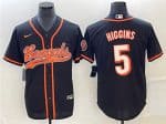 Cincinnati Bengals #5 Tee Higgins Black With Patch Cool Base Stitched Jersey