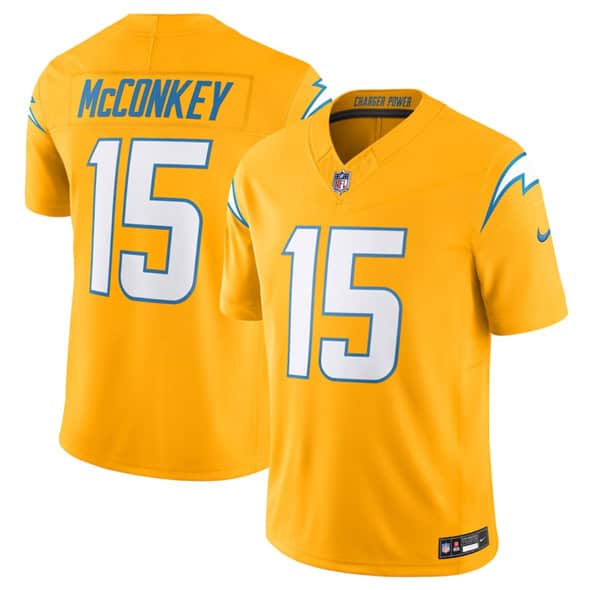 Los Angeles Chargers #15 Ladd McConkey Gold 2025 F.U.S.E. AlternateVapor Limited Football Stitched Jersey
