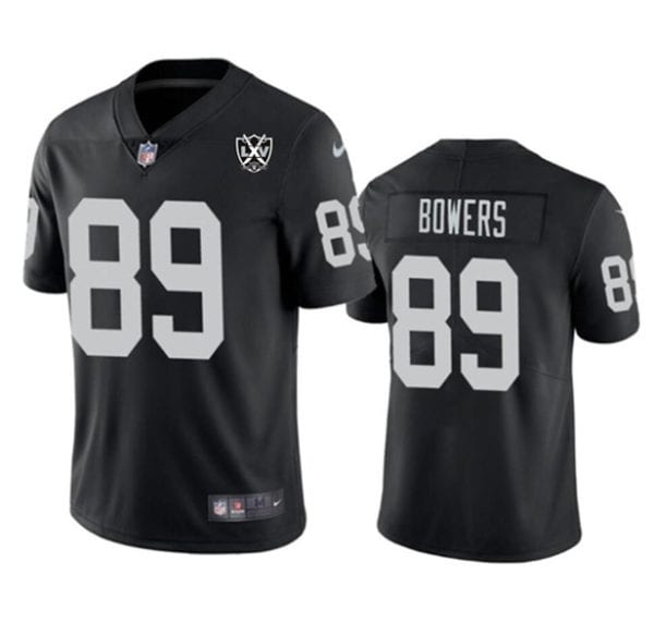Las Vegas Raiders #89 Brock Bowers Black 2024 65th Anniversary Patch Vapor Limited Stitched Jersey