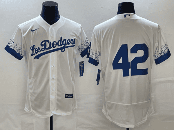 Los Angeles Dodgers #42 Jackie Robinson White City Connect Flex Base Stitched Jersey