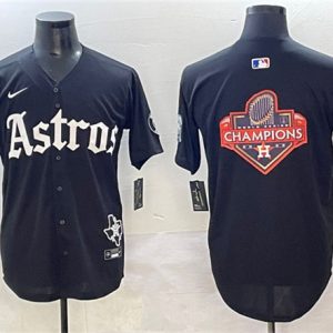 Houston Astros Team Big Logo Black Gothic 'Houston Born Barrio Raised' Limited Stitched Jerseys
