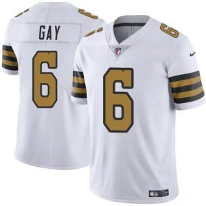 New Orleans Saints #6 Willie Gay White Color Rush Limited Stitched Jersey