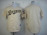 Brewers Blank Cream YOUniform Cool Base Stitched Jersey