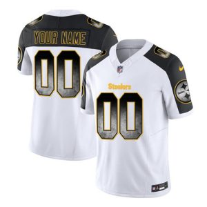 Pittsburgh Steelers Custom White Black 2023 F.U.S.E. Smoke Vapor Untouchable Limited Stitched Jersey