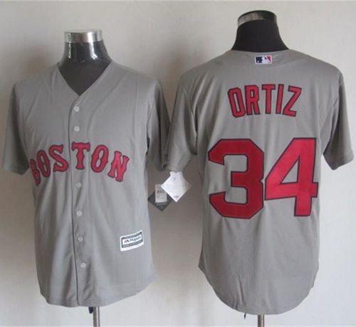 Red Sox #34 David Ortiz Grey New Cool Base Stitched Jersey