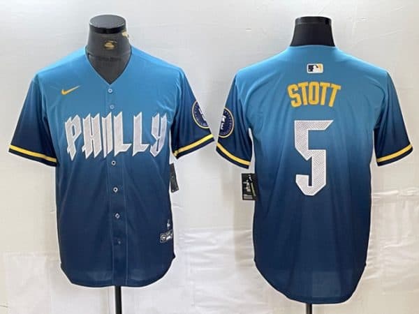 Philadelphia Phillies #5 Bryson Stott Blue 2024 City Connect Limited Stitched Jersey