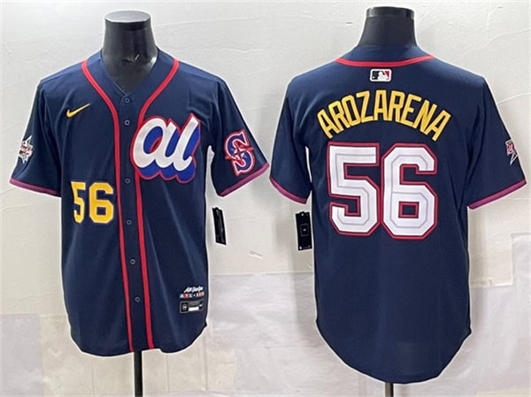 American League #56 Randy Arozarena Navy 2025 All-Star Edition Limited Stitched Jersey