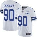 Dallas Cowboys #90 Demarcus Lawrence White With Est 1960 Patch Limited Stitched Jersey