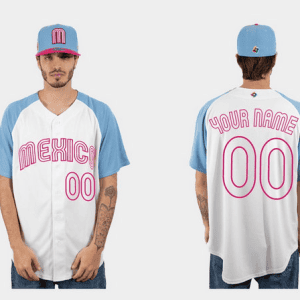 Mexico Baseball ACTIVE PLAYER Custom White Blue 2023 World Baseball Classic Stitched Jersey