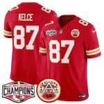 Kansas City Chiefs #87 Travis Kelce Red F.U.S.E. 2024 AFC West Division Champions Vapor Limited Stitched Jersey
