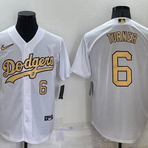 Los Angeles Dodgers #6 Trea Turner 2022 All-Star White Cool Base Stitched Baseball Jersey