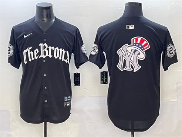 New York Yankees Team Big Logo Black 'Gothic Legacy Edition' Vapor Premier Limited Stitched Jersey