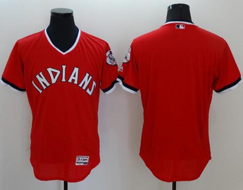 Indians Blank Red Flexbase Authentic Collection 1978 Turn Back The Clock Stitched Jersey