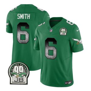 Philadelphia Eagles #6 DeVonta Smith Green 2023 F.U.S.E. Throwback Vapor Untouchable Limited Stitched Jersey