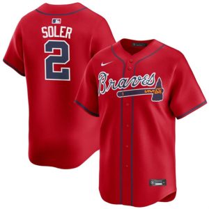 Atlanta Braves #2 Jorge Soler Red 2024 Alternate Limited Stitched Jersey