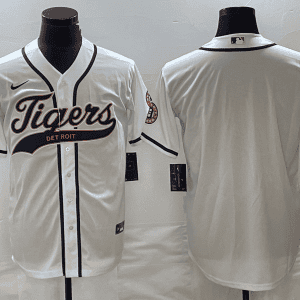Detroit Tigers Blank White Cool Base Stitched Jersey