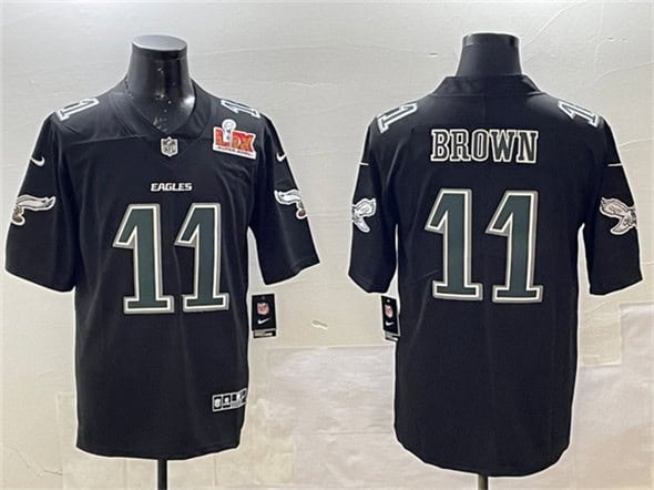 Philadelphia Eagles #11 A. J. Brown Black 2025 Super Bowl LIX Patch Fashion New Vapor Untouchable Limited Stitched Jersey