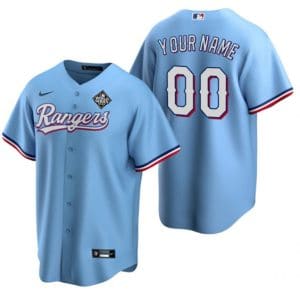 Texas Rangers Custom Blue 2023 World Series Stitched Jersey