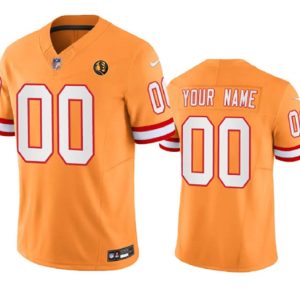 Tampa Bay Buccaneers Custom Gold 2023 F.U.S.E. Throwback With John Madden Patch Vapor Limited Stitched Jersey