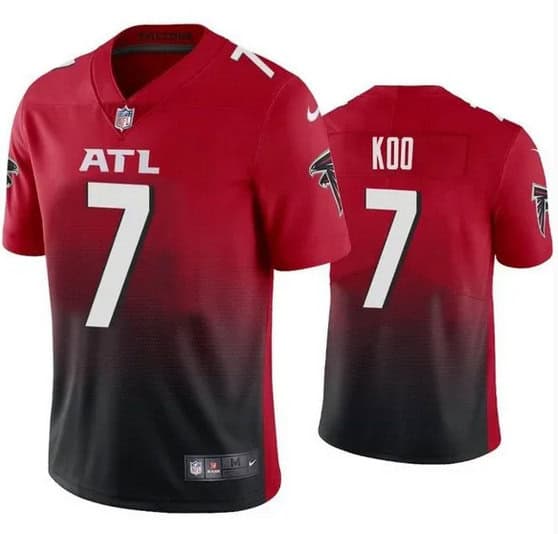 Atlanta Falcons #7 Younghoe Koo Red Black Vapor Untouchable Limited Stitched Jersey