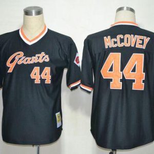 Mitchell And Ness Giants #44 Willie McCovey Black Throwback Stitched Jersey