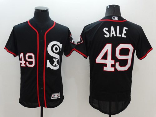 White Sox #49 Chris Sale Black New Flexbase Authentic Collection Stitched Jersey
