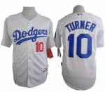 Dodgers #10 Justin Turner White Cool Base Stitched Jersey