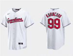 Cleveland Guardians #99James Karinchak White Cool Base Stitched Jersey