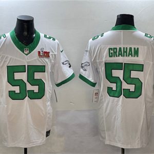 Philadelphia Eagles #55 Brandon Graham White 2025 Super Bowl LIX Patch F.U.S.E. Vapor Untouchable Limited Stitched Jersey