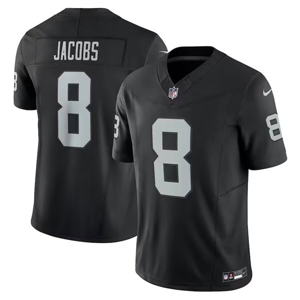 Las Vegas Raiders #8 Josh Jacobs Black 2023 F.U.S.E. Vapor Untouchable Stitched Jersey