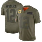 Green Bay Packers #12 Aaron Rodgers 2019 Camo Salute To Service Limited Stitched Jersey.