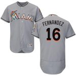 Marlins #16 Jose Fernandez Grey Flexbase Authentic Collection Stitched Jersey