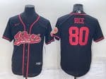 San Francisco 49ers #80 Jerry Rice Black Cool Base Stitched Baseball Jersey